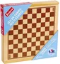 Jeujura Coffret en Bois Jeu de Dames et d'Échecs Réversible, Plateau 31 x 31 x 5 cm avec Pions en Bois, à Partir de 5 Ans