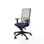 PIQUERAS Y CRESPO Chaise de bureau Horna, Bleu marine et blanc, Mécanisme Synchro