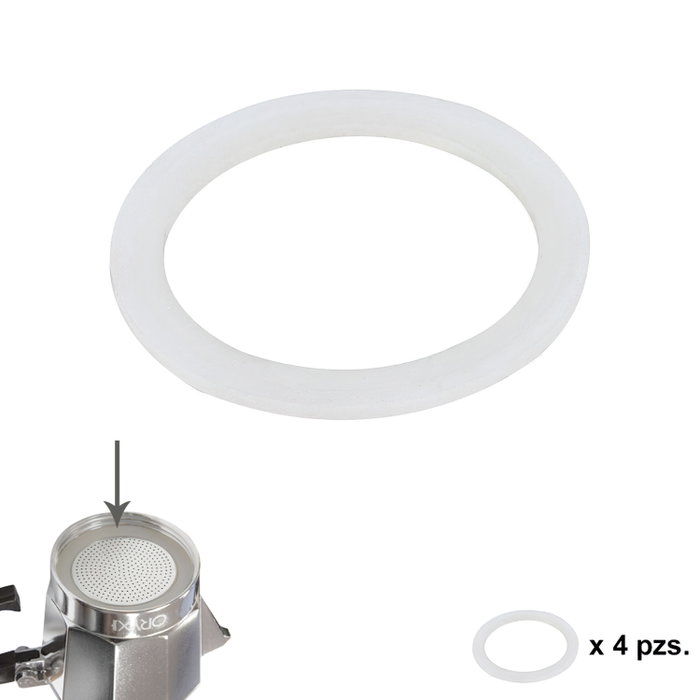 ORYX Lot de 4 joints en silicone pour cafetières 9 tazas Classic et Induction ORYX Lot de 4 joints en silicone pour cafetières 9 tazas Classic et Induction