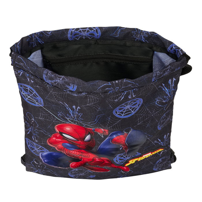 Sac à dos serré par des ficelles Spider-Man Attack Noir 26 x 34 x 1 cm