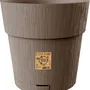 Stefanplast Pot de fleur ETHICA - 40 x h39 cm - 2 L - Avec réserve d'eau - Couleur Taupe