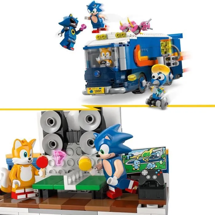 LEGO 77006 Sonic the Hedgehog - Le Camion de Contrôle de l'Équipe Sonic, Jouet de Construction avec Figurines pour Enfants Dès 8 Ans