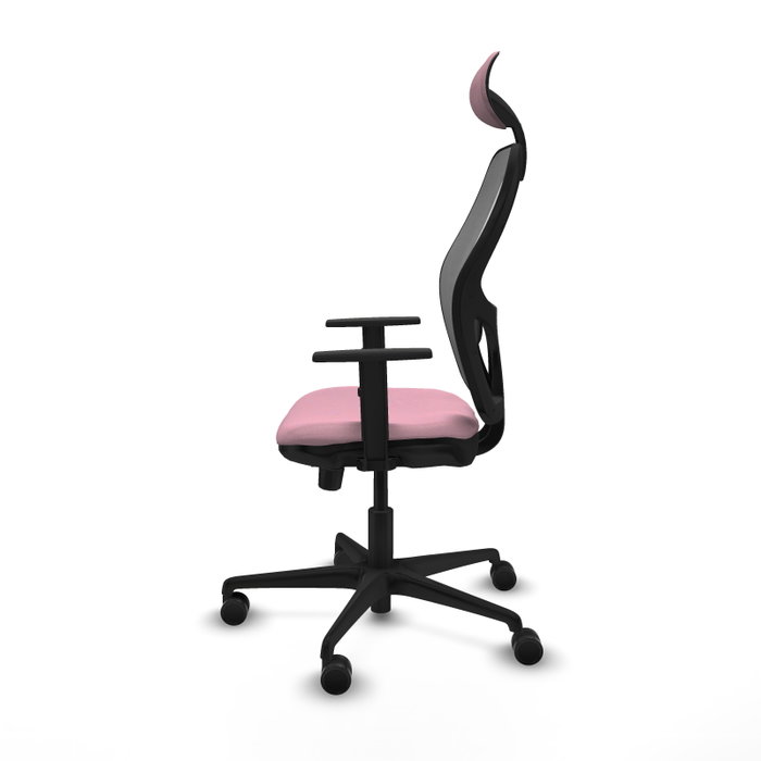 Piqueras y Crespo Chaise de Bureau Jorquera avec Appui-tête Rose et Gris