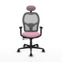 Piqueras y Crespo Chaise de Bureau Jorquera avec Appui-tête Rose et Gris