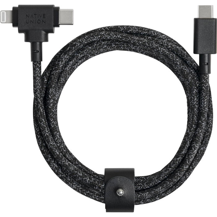 Native Union Belt Cable Duo USB-C vers USB-C/Lightning Cosmos 1,5 m Anthracite Native Union Belt Cable Duo USB-C vers USB-C/Lightning Cosmos 1,5 m Anthracite