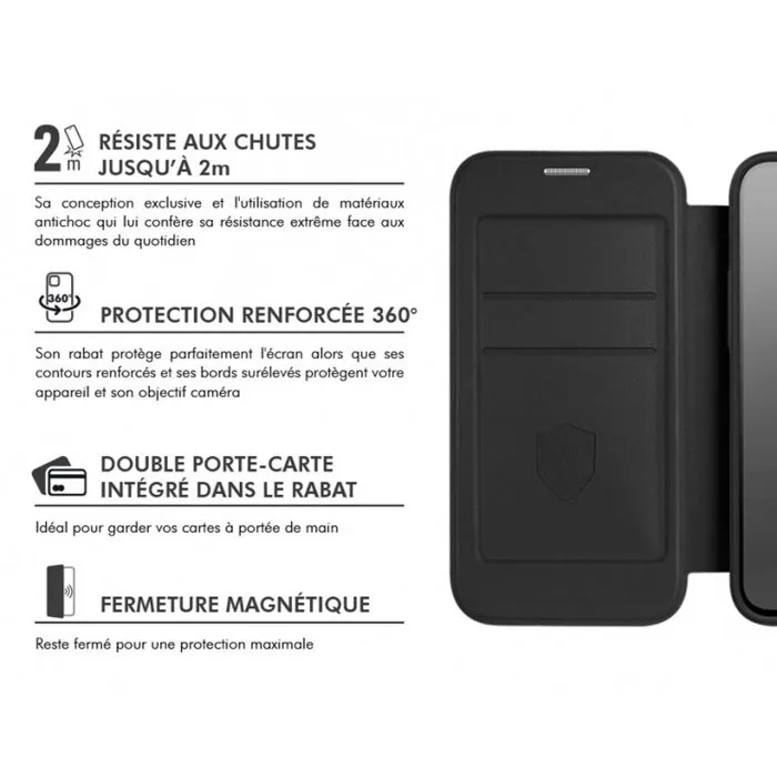 Force Case Étui Folio Compatible MagSafe pour iPhone 17 Pro Max - Protection Complète et Design Rafiné - Noir