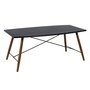 Table de Salle à Manger OSLO Noir Naturel Bois Fer Bois MDF 179 x 90 x 75 cm