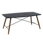 Table de Salle à Manger OSLO Noir Naturel Bois Fer Bois MDF 179 x 90 x 75 cm