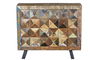 GINER Y COLOMER Buffet pour entrée en bois recyclé multicolore avec 2 tiroirs et 2 portes - 87 x 100 x 32 cm