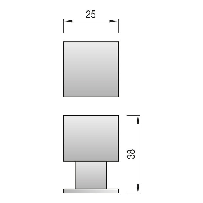 HERRAJES ALK Bouton en Acier Inoxydable Core 25mm
