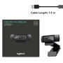 Logitech C920 Webcam Full HD 1080p (1920 x 1080) avec Objectif Carl Zeiss, H.264, Mise au Point Automatique et Micros Stéréo