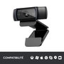 Logitech C920 Webcam Full HD 1080p (1920 x 1080) avec Objectif Carl Zeiss, H.264, Mise au Point Automatique et Micros Stéréo