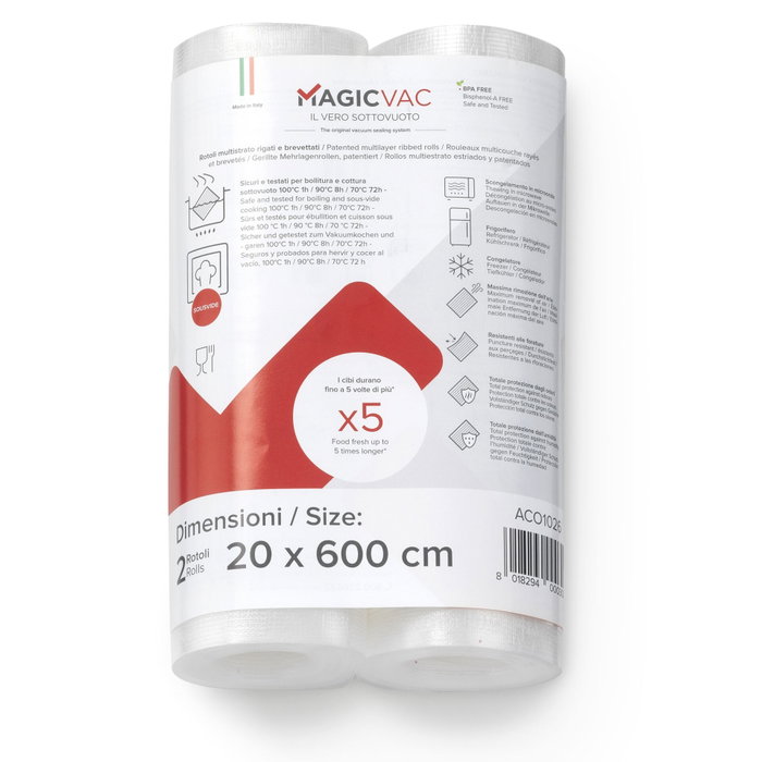 Magic Vac ACO1026 Pack de 2 rouleaux 20cm x 6m Magic Vac ACO1026 Pack de 2 rouleaux 20cm x 6m