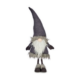 KRIST+ Duende de laine gris avec bonnet 90cm