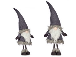 Krist+ Lutin en laine gris avec bonnet 90 cm Polyester (Set de 6)