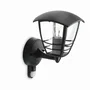 Philips Creek Applique Murale Extérieure Noir avec Détecteur de Mouvement IP44 - Pour Entrée ou Porte - Culot E27 - Aluminium