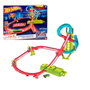 Hot Wheels Circuit à Toute Vitesse Neon Speeders avec Lanceur Motorisé, Paysage Urbain et Voiture Incluses - Dès 5 Ans