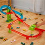 Hot Wheels Circuit à Toute Vitesse Neon Speeders avec Lanceur Motorisé, Paysage Urbain et Voiture Incluses - Dès 5 Ans