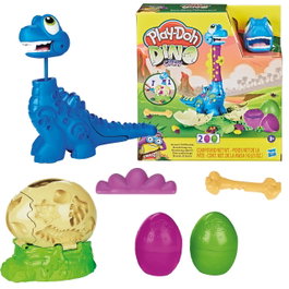 Play-Doh Dino Cuello Largo F1503 - Œuf de dinosaure avec Brontosaure à cou extensible, jouet de pâte à modeler pour enfants dès 3 ans