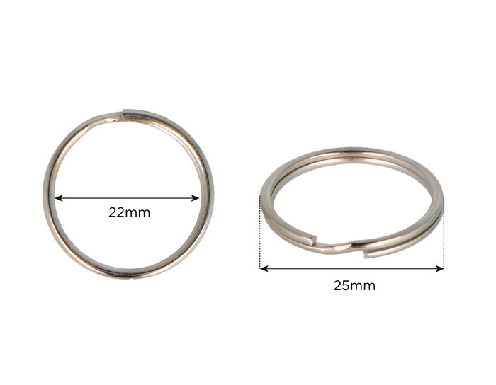 Innspiro Set de 240 Anneaux Doubles Métalliques Argentés 25mm