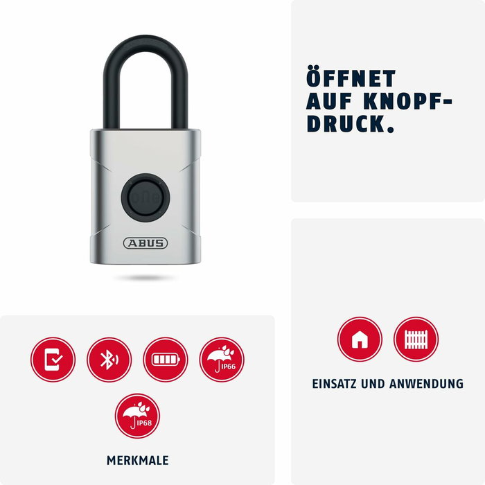 ABUS EVEROX One Cadenas électronique Bluetooth 61/50 mm