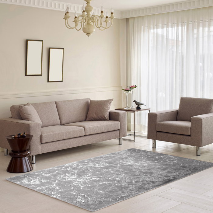 Home Deco Factory Alfombra Efecto Plata 120x170 Home Deco Factory Alfombra Efecto Plata 120x170