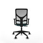 PIQUERAS Y CRESPO Chaise Motilla Synchro Turquoise et Blanc, Base Pyramidale Noire, Accoudoir 1D