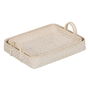 Plateau Blanc Bambou Rotin 45 x 34 x 13 cm (2 Unités)