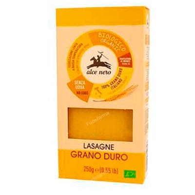 Alce Nero Lasagne de Blé Dur Bio 250 g - Pâtes à lasagnes italiennes de qualité supérieure, idéales pour les recettes au four Alce Nero Lasagne de Blé Dur Bio 250 g - Pâtes à lasagnes italiennes de qualité supérieure, idéales pour les recettes au four