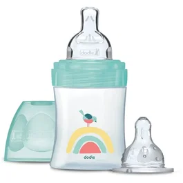 DODIE - Biberon anti-colique kit naissance 150 ml avec té tines plate et ronde, débit 1, vert, 0-6 mois