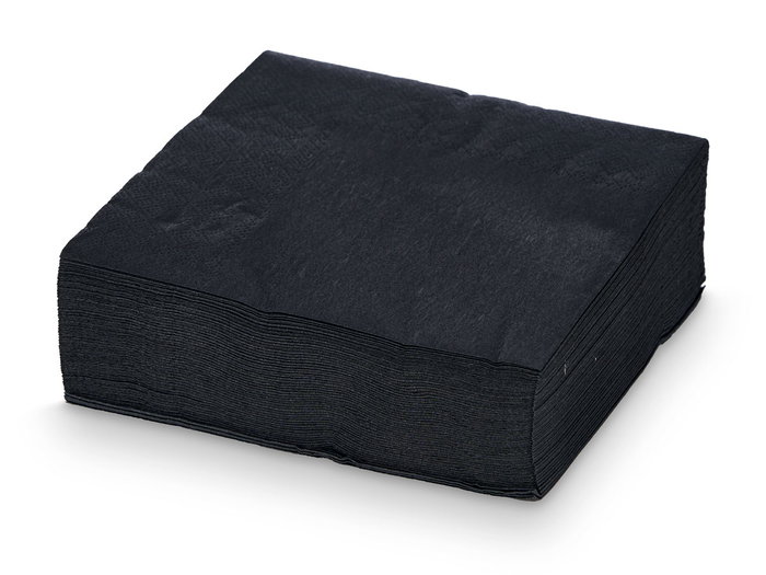 KINVARA Set de 50 serviettes en papier noires 33 x 33cm