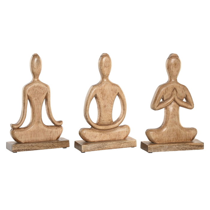 Home ESPRIT Figurine Décorative Yoga Arabe Marron Clair Naturel (Lot de 3) Home ESPRIT Figurine Décorative Yoga Arabe Marron Clair Naturel (Lot de 3)