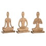 Home ESPRIT Figurine Décorative Yoga Arabe Marron Clair Naturel (Lot de 3)