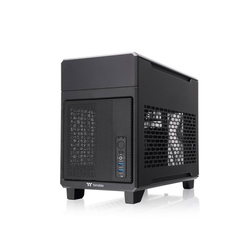 Thermaltake TR100 Mini Tower Chassis Noir Mini-ITX SPCC - Boîtier PC Gaming Compact 3 Emplacements USB 3.2