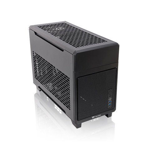 Thermaltake TR100 Mini Tower Chassis Noir Mini-ITX SPCC - Boîtier PC Gaming Compact 3 Emplacements USB 3.2