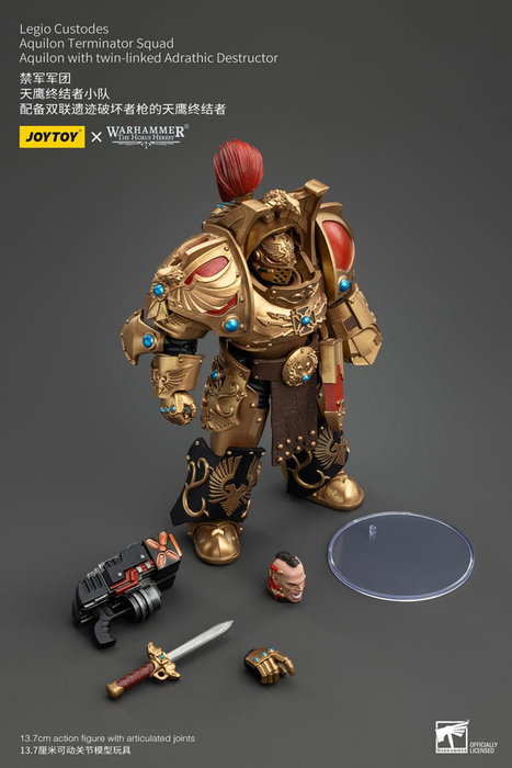Warhammer The Horus Heresy figurine 1/18 Legio Custodes Aquilon Terminator Squad Aquilon with twin-linked Adrathic Destructor 14 cm