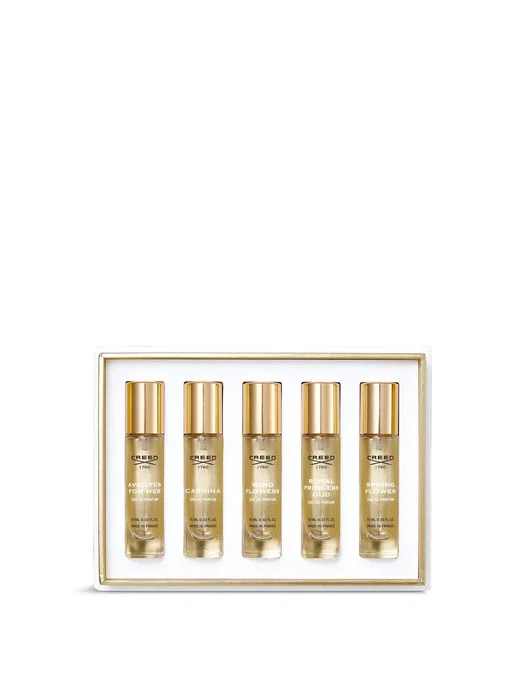 Creed Set: Wind Flowers, Royal Princess Oud, Carmina, Aventus et Spring Flower, 5x10 ml Creed Set: Wind Flowers, Royal Princess Oud, Carmina, Aventus et Spring Flower, 5x10 ml