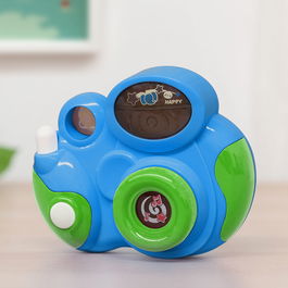 Jouet d'imitation Appareil Photo pour Enfants Bleu avec Sons Réels et Lumières Flash - Jouet Éducatif pour Bébés +18 Mois - Fonctionne avec Piles AA Incluses