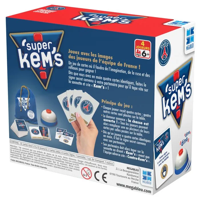 Megableu Super Kems Paris Saint-Germain - Jeu de société stratégique et rapide aux couleurs du PSG - À partir de 6 ans - Version française
