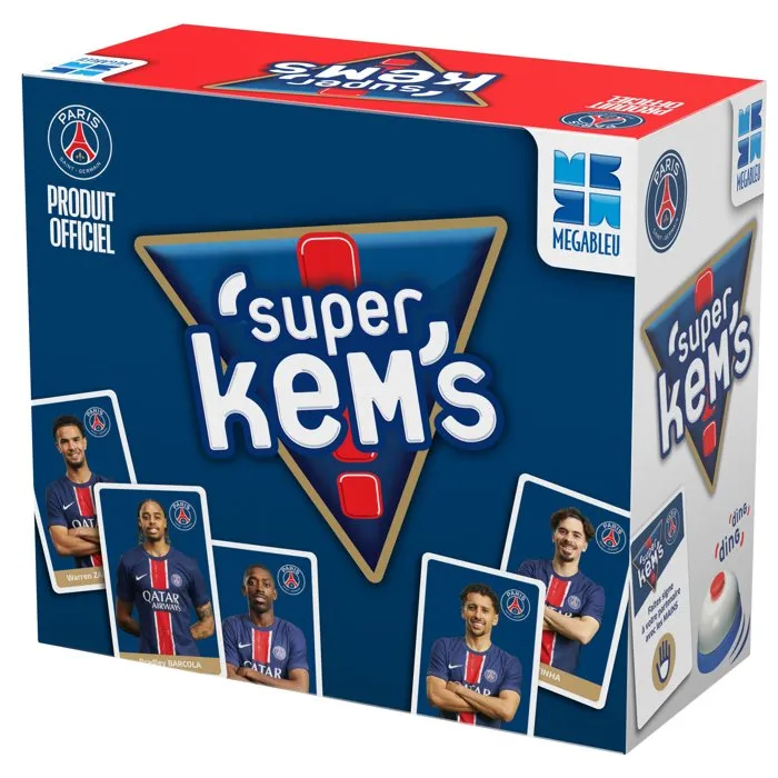 Megableu Super Kems Paris Saint-Germain - Jeu de société stratégique et rapide aux couleurs du PSG - À partir de 6 ans - Version française