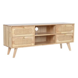 Meubles de télévision DKD Home Decor Naturel Métal Bois d'hévéa 120 x 30 x 48 cm