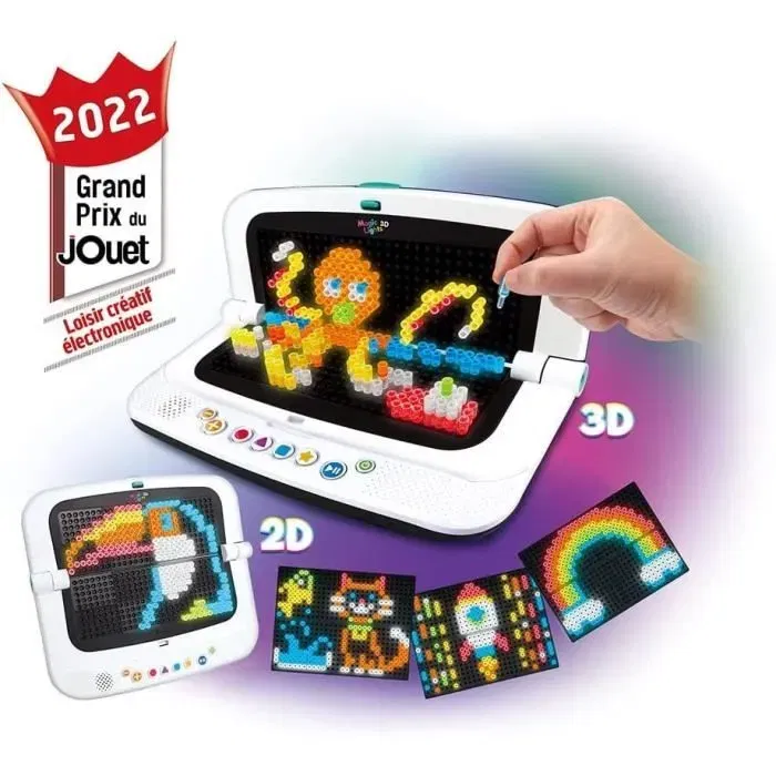 VTech Magic Lights 3D - Tableau lumineux avec 16 LEDs, 180 picots et supports téléchargeables - Version française VTech Magic Lights 3D - Tableau lumineux avec 16 LEDs, 180 picots et supports téléchargeables - Version française