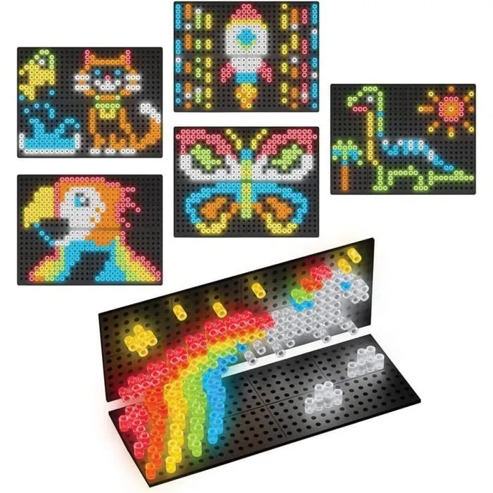 VTech Magic Lights 3D - Tableau lumineux avec 16 LEDs, 180 picots et supports téléchargeables - Version française VTech Magic Lights 3D - Tableau lumineux avec 16 LEDs, 180 picots et supports téléchargeables - Version française
