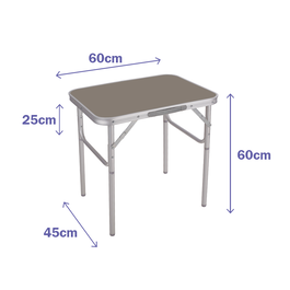 Marbueno Table Pliante Marron en Aluminium 60x45/60 cm