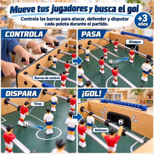 JugaToys Futbolín de madera 121x161x86cm