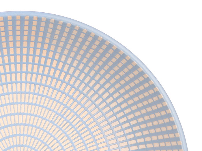 Vessia Assiette Creuse 20,5 cm Bleu Céramique Motif Gravé (Set de 24)