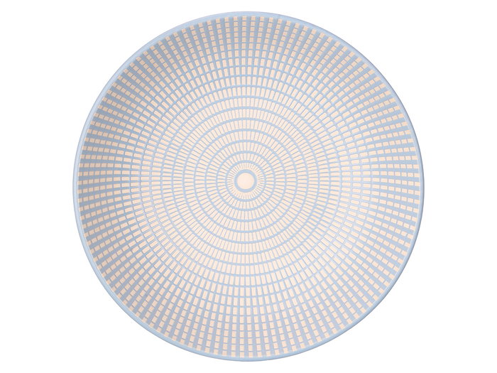 Vessia Assiette Creuse 20,5 cm Bleu Céramique Motif Gravé (Set de 24)
