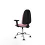 PIQUERAS Y CRESPO Chaise de bureau Algarra, tissu rose, base chromée