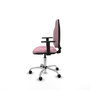 PIQUERAS Y CRESPO Chaise de bureau Algarra, tissu rose, base chromée, accoudoirs 1D