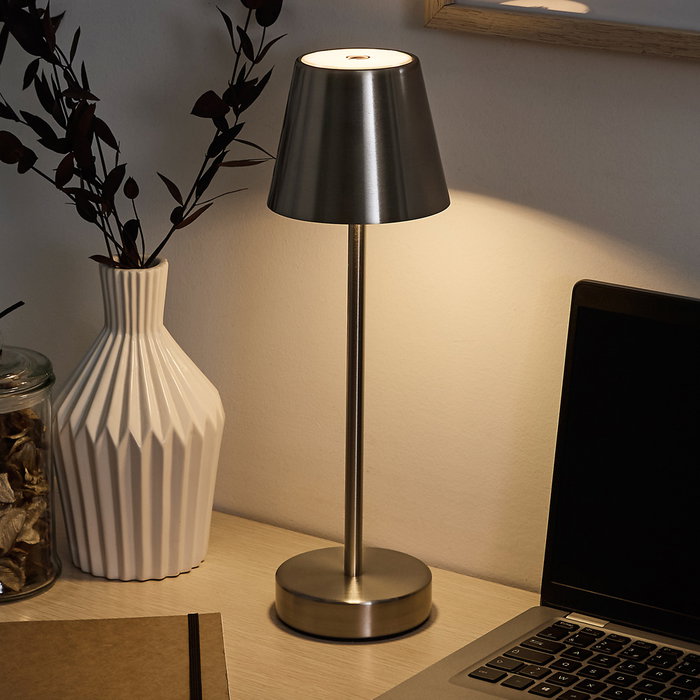 Home Deco Factory Lampe tactile USB argentée